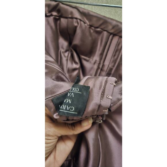 Carmen Mark Valvo 6 Wedding Guest Dress Prom Purple Mauve Full-length Strapless - Picture 3 of 7